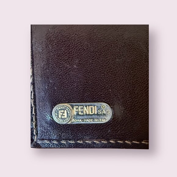 Vintage Fendi Zucca Canvas & Leather French Flap Wallet - Picture 8 of 8
